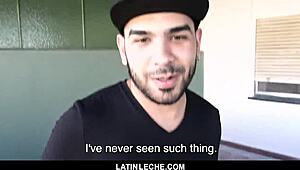 Scruffy stud joins gay group for handjobs, blowjobs, and bareback threesome