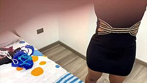 watch my hidden cam spying on stepmom's curvy ass in her room? she's so sexy and unaware
