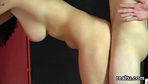 Czech teen seduced in shopping centre, clothes ripped for pov pounding, blowjob, anal, striptease