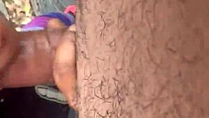 deepthroat session outdoors with a unique twist