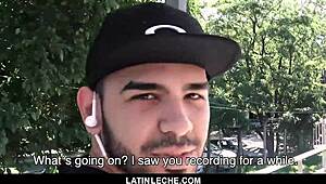 Scruffy stud joins gay group for handjobs, blowjobs, and bareback threesome