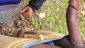 deepthroat session outdoors with a unique twist