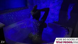 Big Blue Tits Soaked In Intense Bath Tub Action