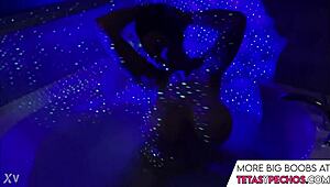 Big Blue Tits Soaked In Intense Bath Tub Action