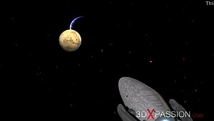 3d shemale bangs horny girl in space station