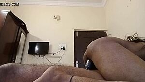 Ebony Teen Bhabhi Fucks Black Indian Uncle in Intense Sex Session