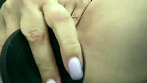 mazeklust casually explores her black dildo in a solo session