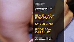 Friend arrives with boyfriend's surprise in mouth