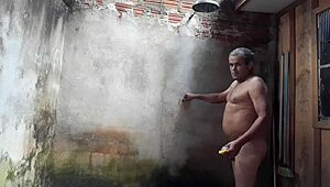 Amateur Gay Shower Encounter Turns Steamy with Passionate Kissing and Touching