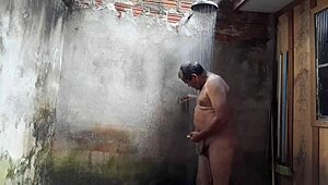 Amateur Gay Shower Encounter Turns Steamy with Passionate Kissing and Touching