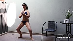 I watch cute Allegra rub her hairy bush to orgasm