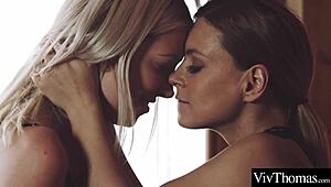 Horny lesbians in sexy lingerie licking pussies with passion in stockings. Can't believe how wild they get! 😜