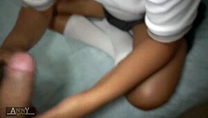 Schoolgirl with big ass parties after classes and gets filled with cum from her friend