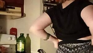 Teasing wedgie with ripped clothes and kinky striptease.