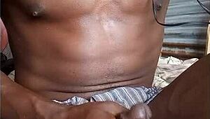stroking my big black cock and sweating in boxers 😏