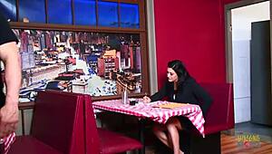 she moans as blonde milf takes big cock in blowjob and facial cumshot on her big fake tits