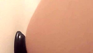 wife secretly fucks huge dildo solo in hidden spot