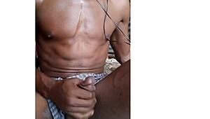 stroking my big black cock and sweating in boxers 😏