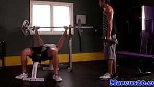 Cut pornstar jock sucked and fucked by muscular bodybuilder