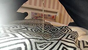 Detailed scene of peeing in bed, capturing the moment of relief and warmth