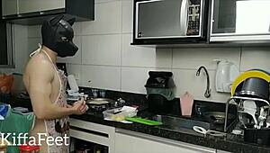 Goddess Kiffa Dominates Domestic Slave with Intense Face Slaps, Foot Slaps, and Wood Spoon Spankings