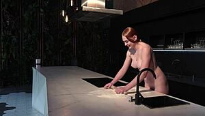 Watch a matured woman get down and dirty in the kitchen
