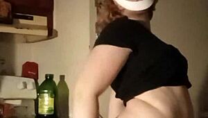 Teasing wedgie with ripped clothes and kinky striptease.