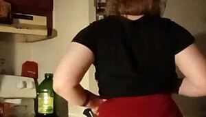 Teasing wedgie with ripped clothes and kinky striptease.