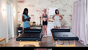 skye blue massages lesbian couple ana foxxx violet starr