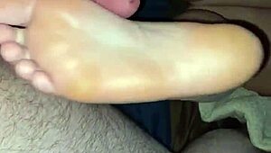 Friends Share Footjob and Pussy Play