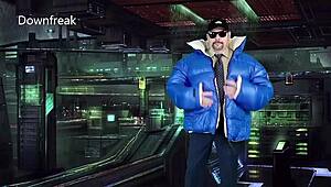 Intense nylon fetish masturbation in super puff jacket