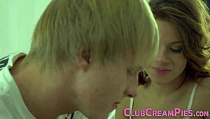 Teen fingers her tight FILLED PUSSY in wild scene