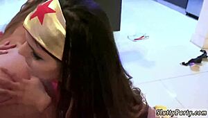 Crony Sisters Deliver Squirting Blowjobs at Halloween Party