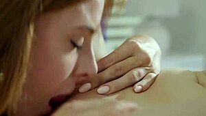 hey, lily larimar and lumi ray are licking each other's shaved pussies in bed, getting wet and orgasming