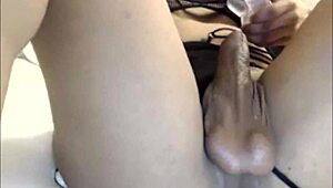 Hot Tranny Teases with Dildo and Fleshlight in Wild Webcam Show