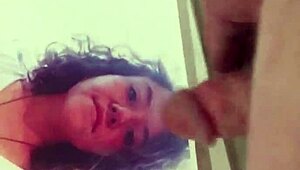 Fun couple receives cum tribute. Masturbation leads to intense cumshot.