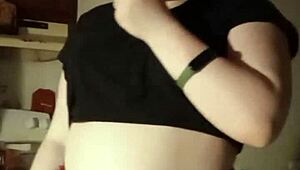 Teasing wedgie with ripped clothes and kinky striptease.