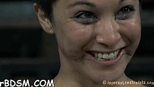 hey, watch this brunette slave in pov bondage using toys for intense masturbation and fucking