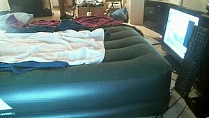 Ebony Spinner Strokes Pussy To Raw Creampie