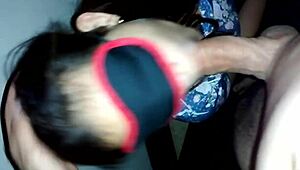 Amateur girlfriend gives masked blowjob in pov cfnm scene