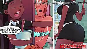 Fucking the naughty maid in hot anime action