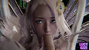 Blonde Spirit with Big Tits Receives Creampie After Oral Sex in 3D Porn