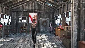 fallout 4 sexy brunette babe gets naughty at home in hentai style