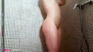 In the steamy shower, a European slut eagerly takes a monster cock in her ass, using dildos and toys for intense assfucking.