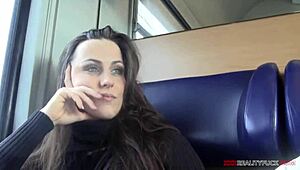 Horny Mea Melone Slams Stranger Hard in Public Train