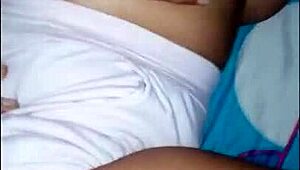 Latina Stepsister Teases Dildo in Open Bedroom Door