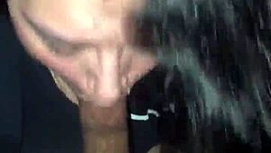 Latina amateur eagerly sucks massive big black cock in sloppy blowjob.