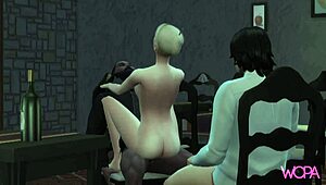 Fucking on a restaurant table: Big black cock takes control of the show