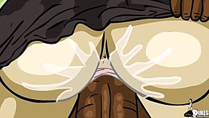 milf and nun get pounded in anime cartoon interracial fucking