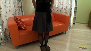 Small tits Asian brunette bangs in doggy style